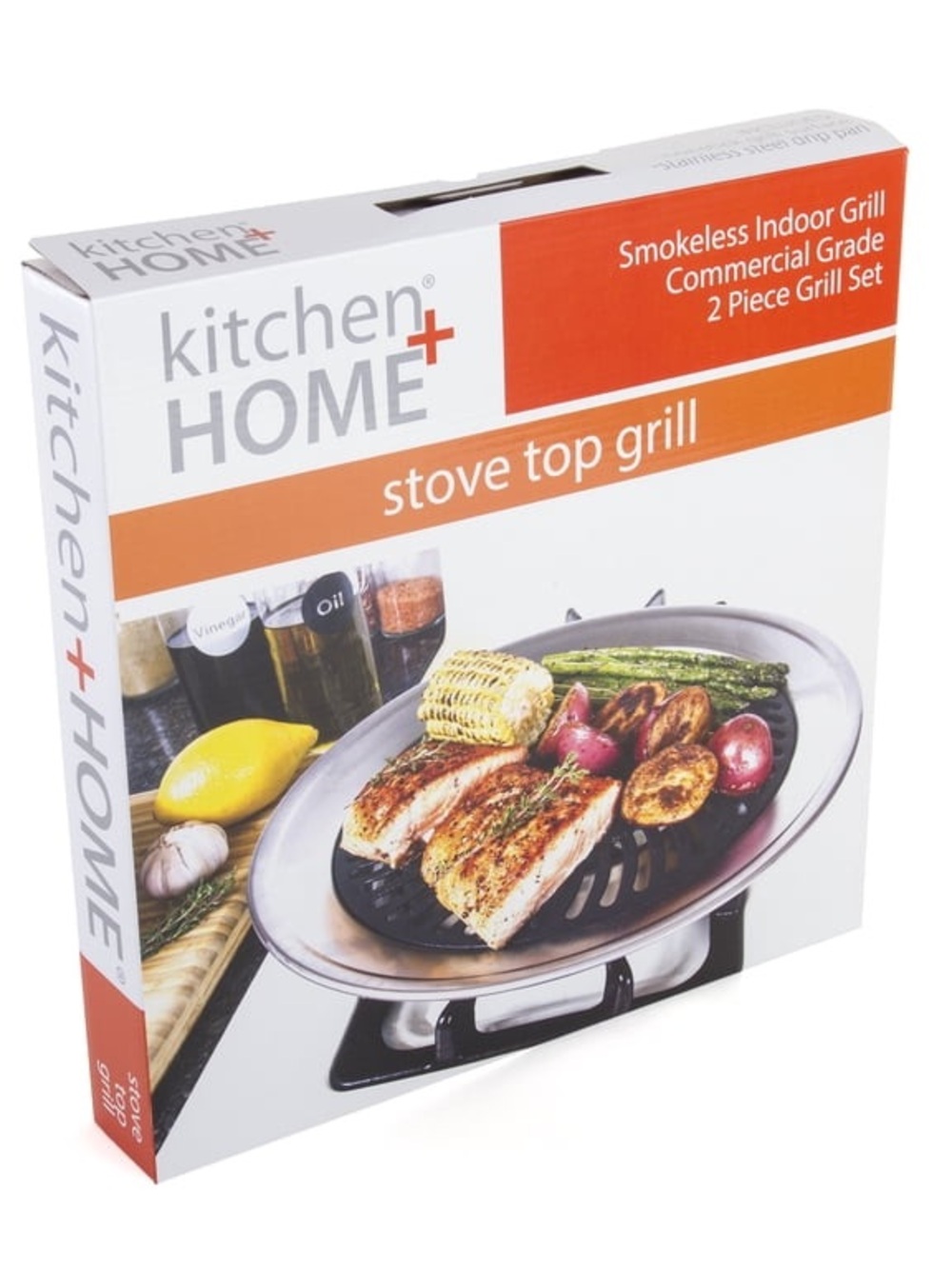kitchen + HOME Stove Top Grill - Black nonstick indoor electric gas cooktop